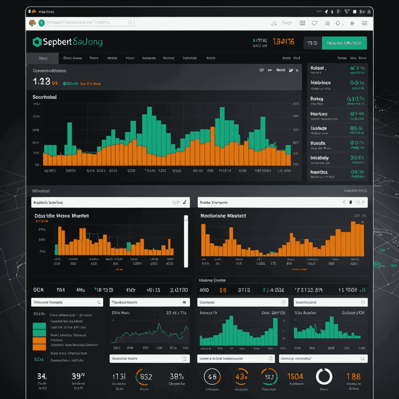 Dashboard showing real-time market data, stock trends, and economic indicators