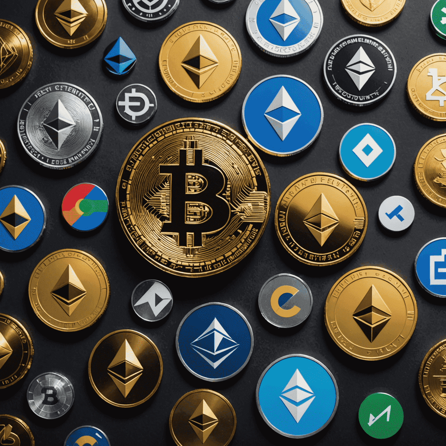 A dynamic image showcasing various cryptocurrency logos, trading charts, and global connection points, representing the latest updates in the cryptocurrency market.