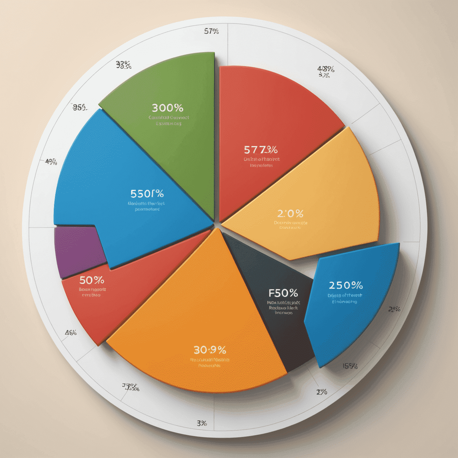 Pie chart showing a diversified investment portfolio with various asset classes
