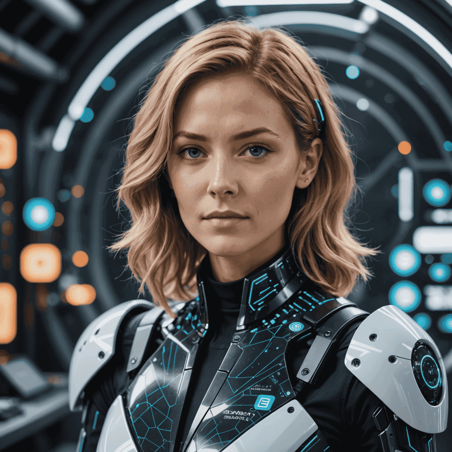 A futuristic interface showcasing blockchain technology, robo-advisors, and seamless fintech integrations